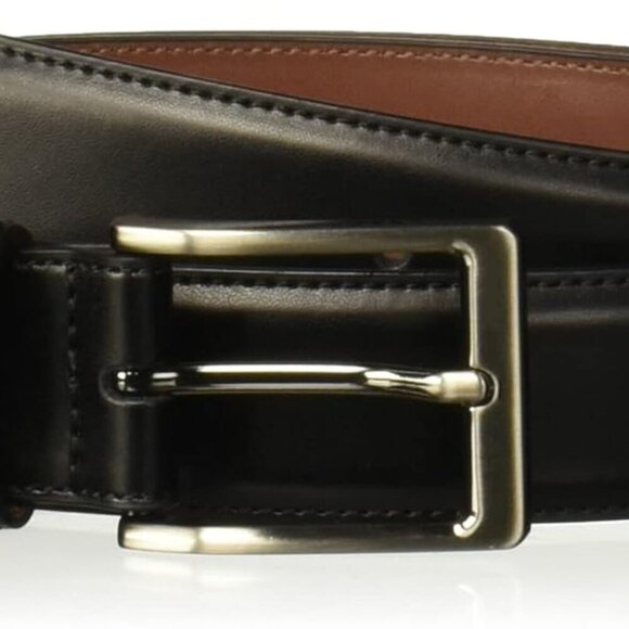 Men's Portfolio Amigo Dress Belt Leather Stitched Edges Metallic Buckle 1.5